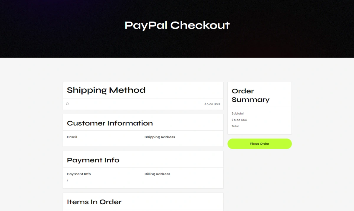 Paypal Checkout